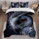 thumbnail image 1 of 3pcs Owl Eyes Themed Bedding Set Including Duvet Cover And Pillowcases. Soft And Comfortable, 1 of 5