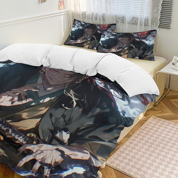 Jujutsu Kaisen Anime Home Bed 3-piece Set Classic Japanese Anime Polyester Wash Student Dormitory Set