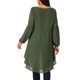 thumbnail image 3 of INSPIRE CHIC Blusas asimétricas de gasa casuales elegantes para mujer con mangas largas de linterna y cuello redondo M Verde militar, 3 of 5