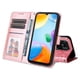 thumbnail image 2 of Funda tipo cartera FOXDOCK para Xiaomi Redmi 10C 4G , diseño girasol en relieve, cuero PU, cierre magnético, soporte y tarjetero, 2 of 5