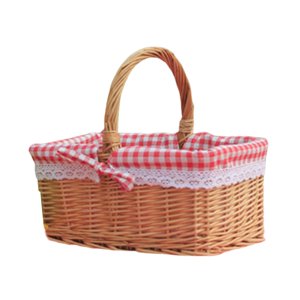 Magideal - Cesta De Mimbre Tejida A Mano, Cesta De Almacenamiento Decorativa Portátil Duradera Rural Para Sándwiches Jardín Senderismo Al Aire Libre In Sin Ropa