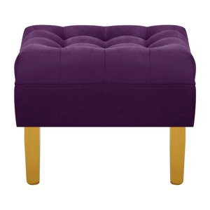Bodevir - Pouf Wood 1C Felpa 01 Morado