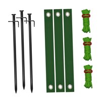 Ioensy - Kit De Estacas Para Árboles De Alta Resistencia Fácil De Instalar Estacas Y Soportes Para Árboles Versátiles Estaca Negra Cuerda Verde