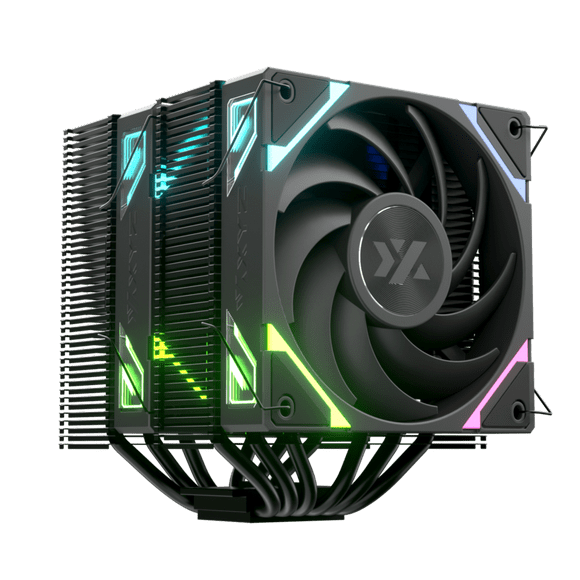 Disipador para CPU XYZ Thermax 6 Duo, 2x Ventiladores Vortex 120mm, 6 Heatpipes, Intel/AMD, Negro