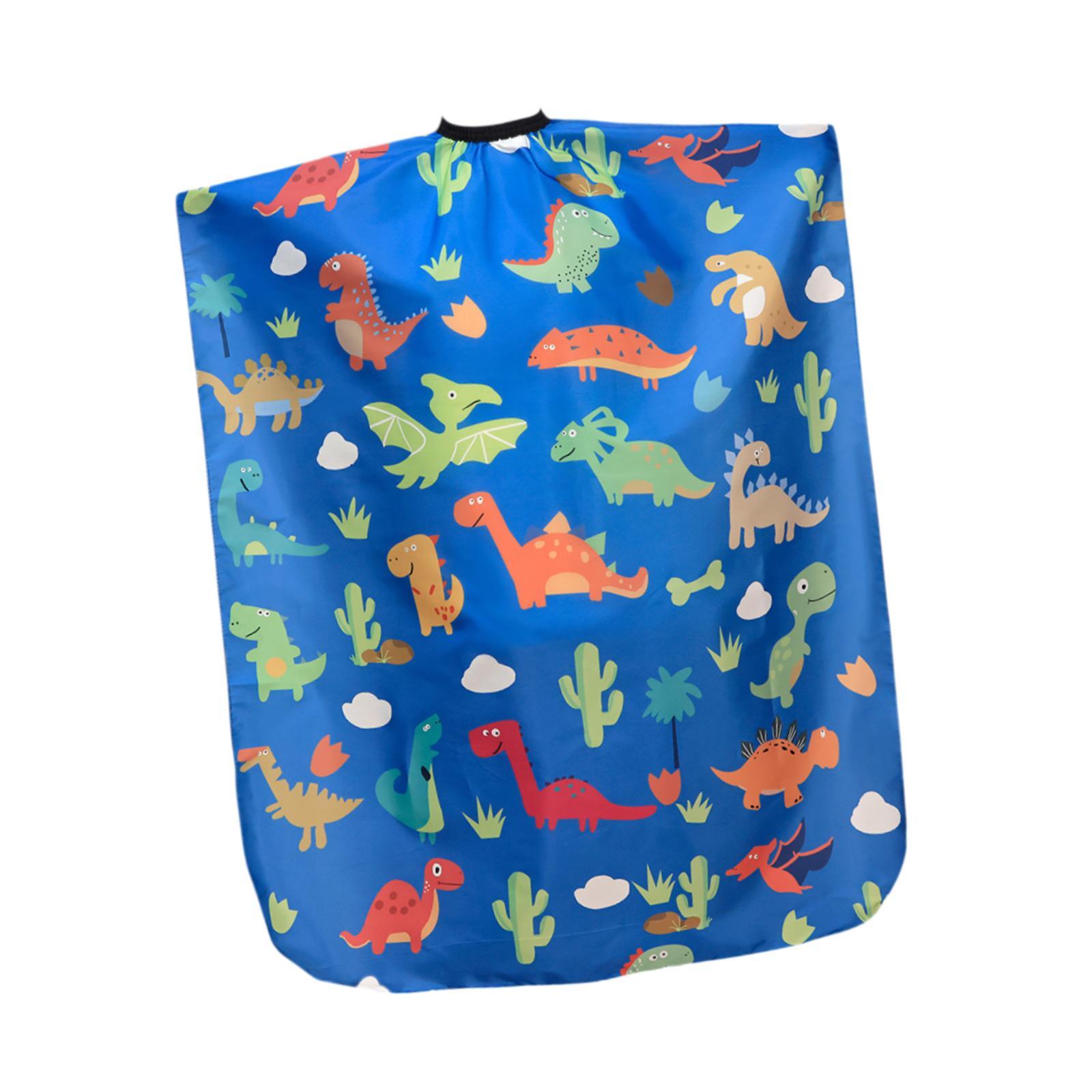 Ioensy - Capa De Corte De Pelo Para Niños, Bonita Capa De Peluquero De Poliéster Para Salón Infantil, Para Niños Y Niñas, Con Diseño De Dinosaurio