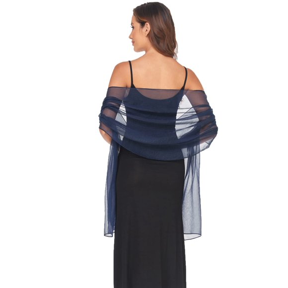 Pañuelo SURVODJA 200x70 cm azul marino – chal y envoltorio