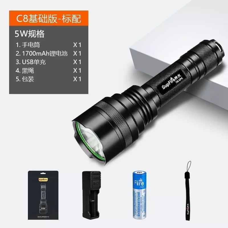 Comercial Dym - Linterna Superfire Táctica C8-r5 Led Para Caza