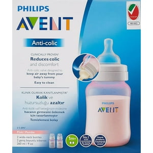 Pack Mamaderas Avent Anti Colicos 260 Ml Rosa