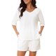 thumbnail image 1 of INSPIRE CHIC Conjuntos de Salón para Mujeres 2026 Verano Acanalado Cuello en V Casual Suelto Conjuntos a Juego 2 Piezas Conjunto Corto Pijamas con Bolsillos XL Beige, 1 of 6