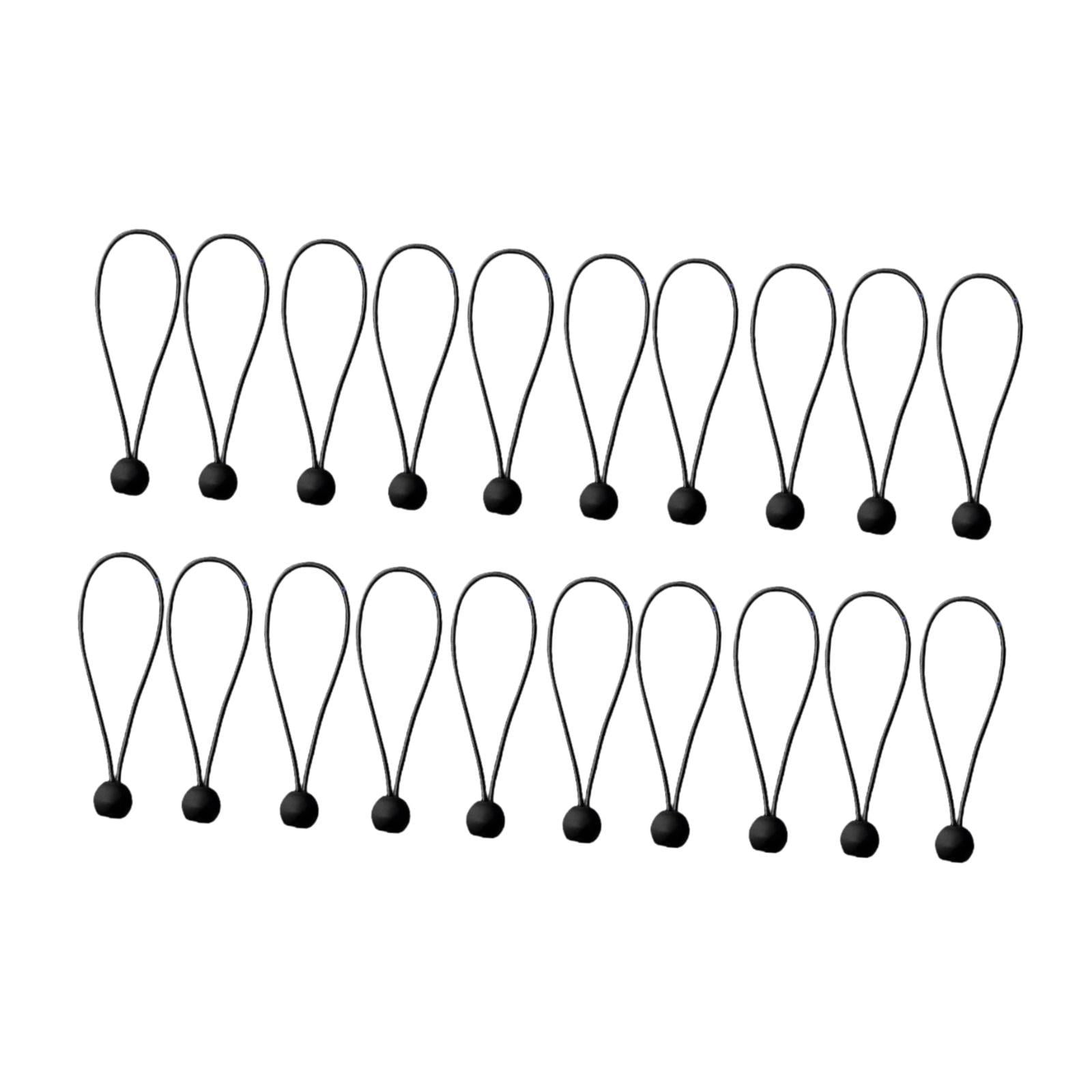 Magideal - 20x Bolas De Cordón De Cordón Correo De Lona, Correa Elástica De Bungee Elástica Multifuncional, De Servicio Pesado Para Acampar, Carpas Lonas Hogar 10 Cm
