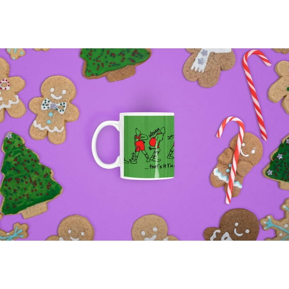 Tazón Taza Blanca Navidad El Grinch Baile Pascua Pelicula blanco 10
