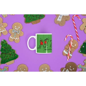 Sm - Tazón Taza Blanca Navidad El Grinch Baile Pascua Pelicula Blanco 10