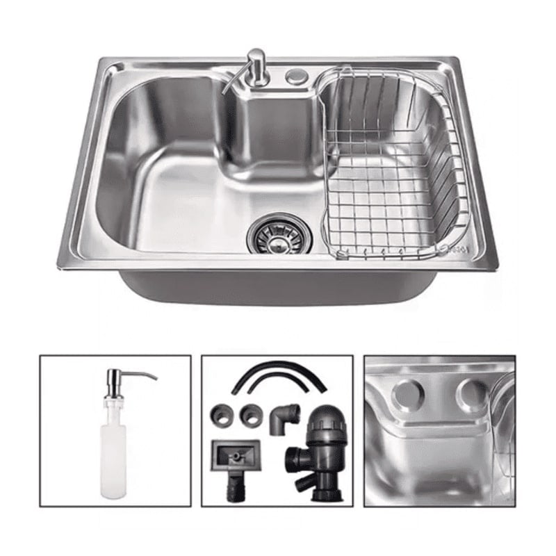 Genérico - Lavaplatos 50x40cm Sobrecubierta Acero Inoxidable Plateado