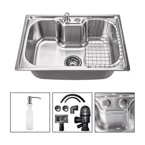 Genérico - Lavaplatos 50X40Cm Sobrecubierta Acero Inoxidable Plateado