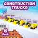 thumbnail image 3 of Bath Toys Tub Works, camiones de construcción, sin moho, paquete de 6, 3 of 9
