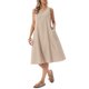 thumbnail image 4 of INSPIRE CHIC Vestidos sin mangas a cuadros para mujer, ajuste holgado casual, vestido midi de cuadros con bolsillos, atuendos de verano S Marrón, 4 of 6