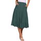 thumbnail image 4 of INSPIRE CHIC Falda Midi para Mujer Regreso a Clases Cintura Elástica Sólida Falda Acampanada en Línea A con Bolsillos Verde Militar S, 4 of 6
