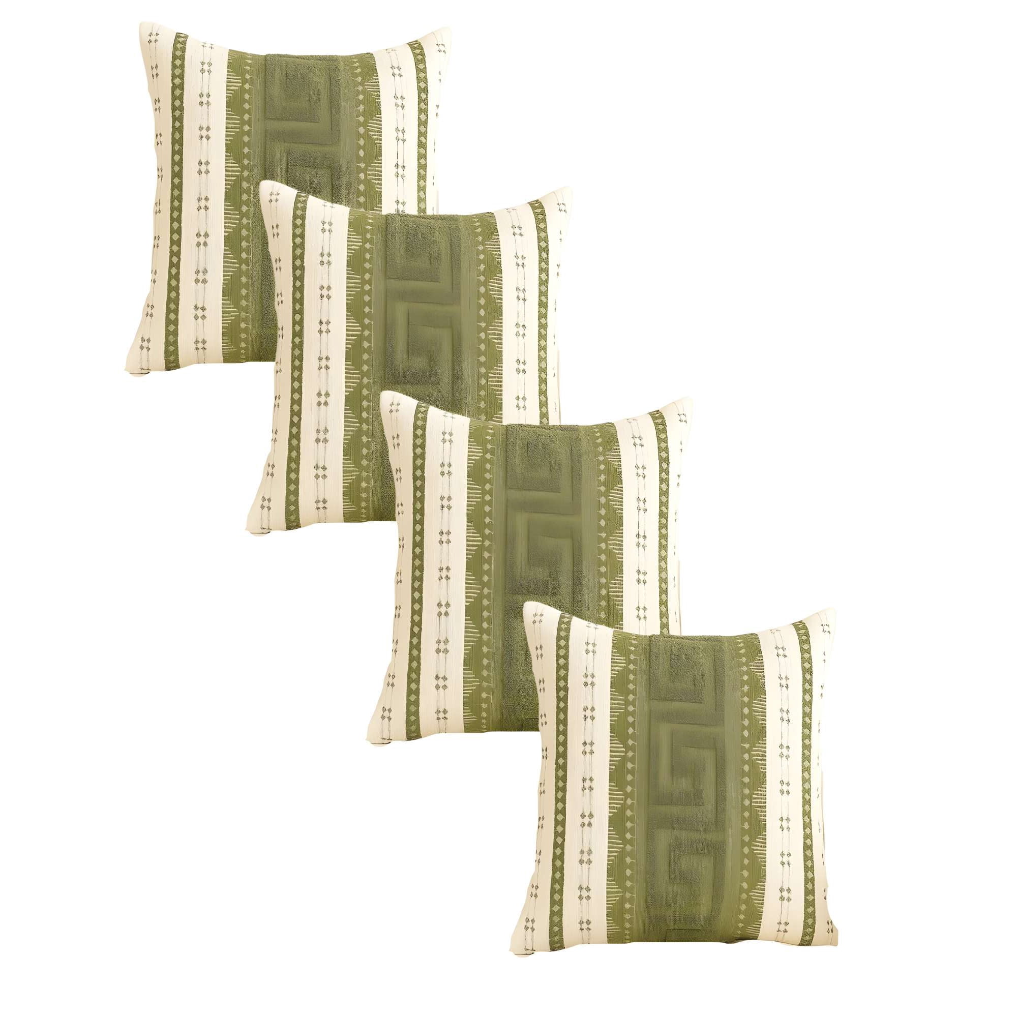 Genérico - Pack De 4 Fundas De Cojin Chenille Mandala 45x45 Blanco 04