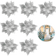 thumbnail image 1 of Pack 12 Flores Navideña Adorno De Navidad Decoración Árbol Plateado Para Decoración De Navidad/fiesta/festival/corona/guirnalda, 1 of 3