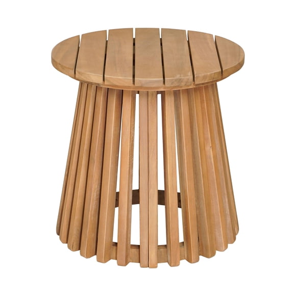 Mesa lateral Zuo Zahara de madera maciza de acacia natural 40 x 40 x 40 cm