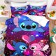 thumbnail image 1 of Cartoon Stitch Duvet Cover Set, Stitch Animation Quilt Cover Pillowcase Bedding Set Kids Adult Comfortable Set Twin King Bed Sheets, 1 of 5