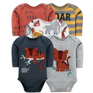 Tedmimak - Bodys Manga Larga Pack 5 Unidades 0 A 3 Meses