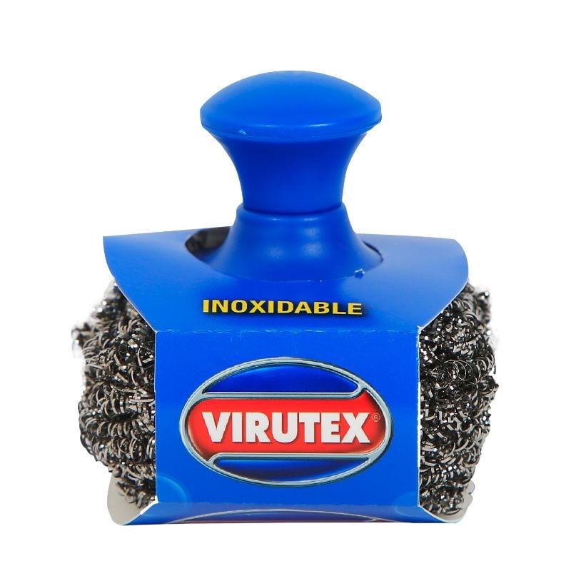 Virutex - Esponja Inoxidable Con Mango Platinum