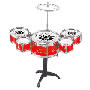 Bothyi - Juego De Batería De Jazz Para Niños, Juguete De Aprendizaje Preescolar, Mini Batería Para Niños, Regalos Para Niños, Color Rojo