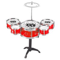 Bothyi - Juego De Batería De Jazz Para Niños, Juguete De Aprendizaje Preescolar, Mini Batería Para Niños, Regalos Para Niños, Color Rojo