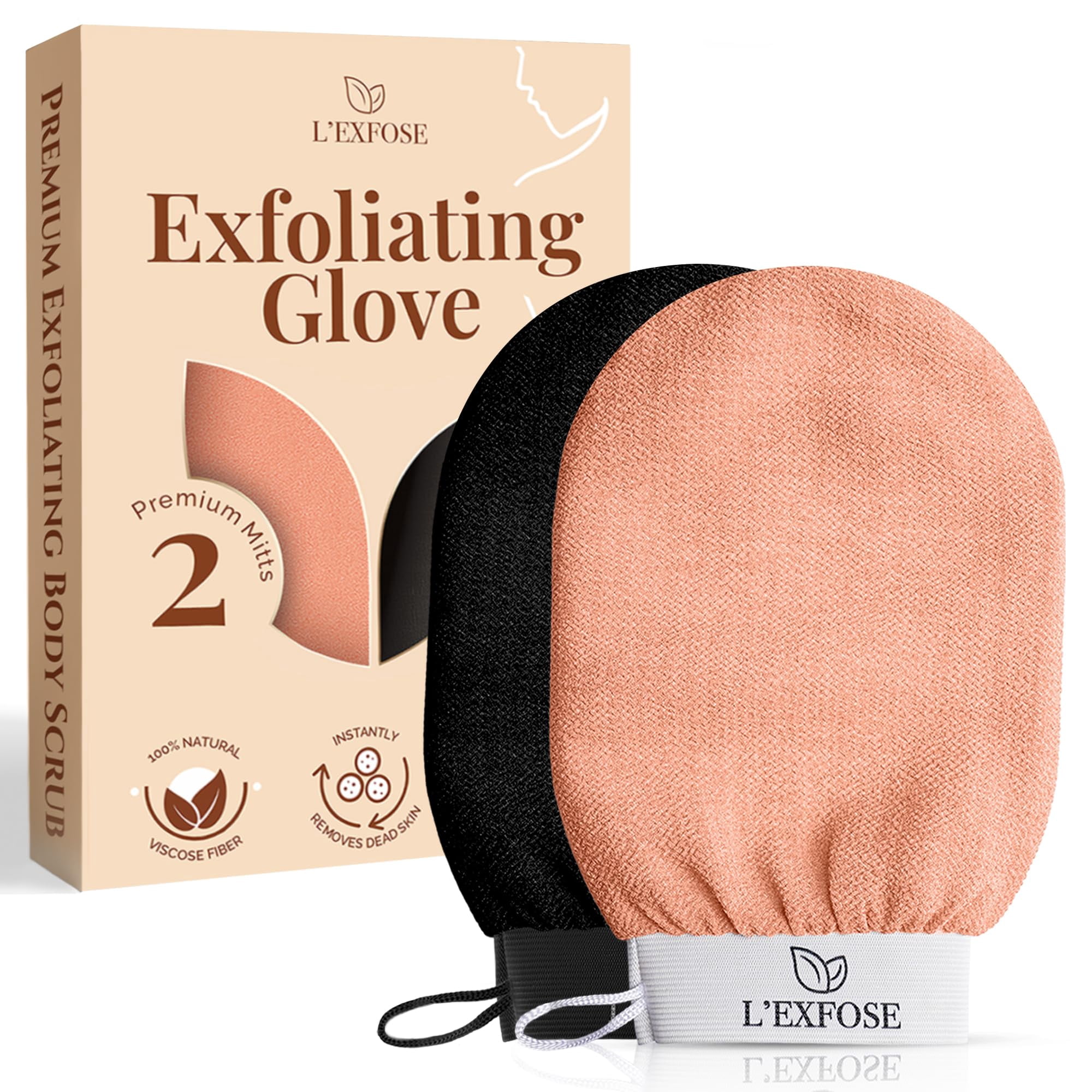 Guantes Exfoliantes L'exfose Kessa Hammam 2 Unidades 100% Viscosa