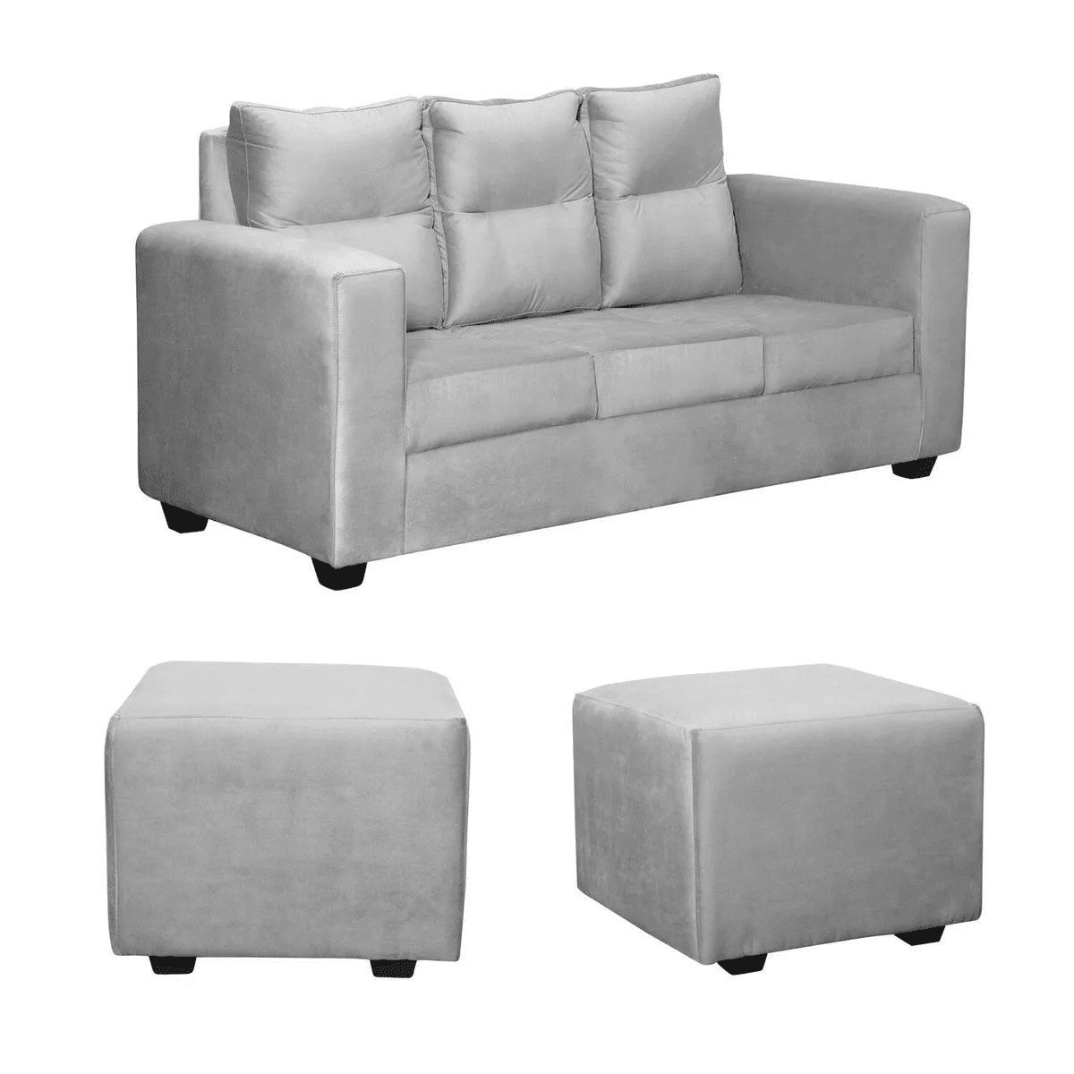 Genérico - Sofa Loreto Felpa Gris