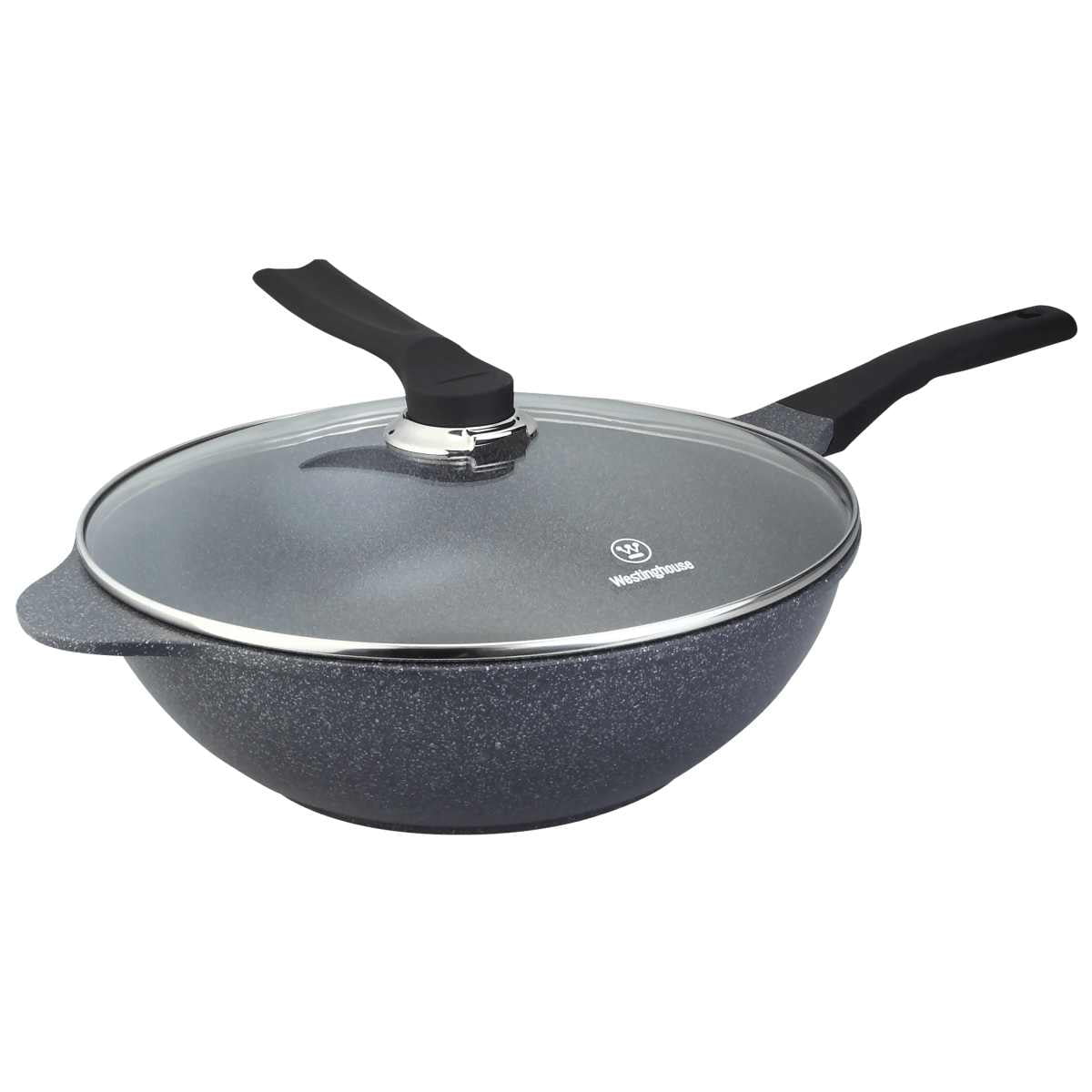 Westinghouse - Wok Wh/ Con Tapa De Vidrio Ceramic Gris 32cm
