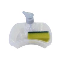 Bothyi - Dispensador De Jabón Y Soporte Para Fregador, Botella De Bomba De Líquido De Jabón Para Baño, Hogar, Transparente