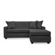 thumbnail image 1 of Sofa L Movible Roma Felpa Negro, 1 of 3