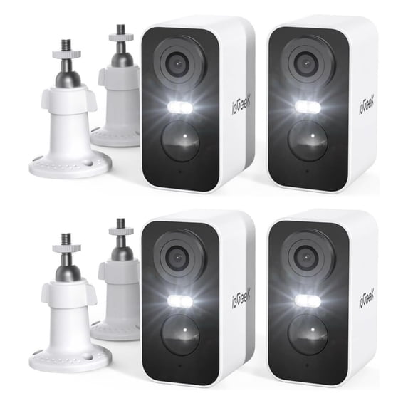 Cámaras de seguridad ieGeek 2K 3MP con batería WiFi para exteriores, 4 unidades