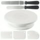 thumbnail image 1 of 6pcs Set Cake Decorating Turntable Kit Scrapers Spatula Smoother Rotating Holder Baking Tool Kitchen Gadgets Piping Table Set, 1 of 4