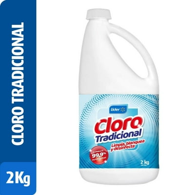 Cloro Líquido Tradicional Desinfectante Solución 5% Botella 2 Kg Lider
