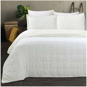 Top Lucky - Cubrecama De Algodon King Liso Beige Claro