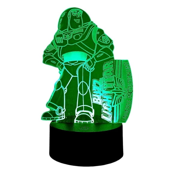 Lampara Ilusion 3d Buzz Lightyear De 7 Colores Base Touch