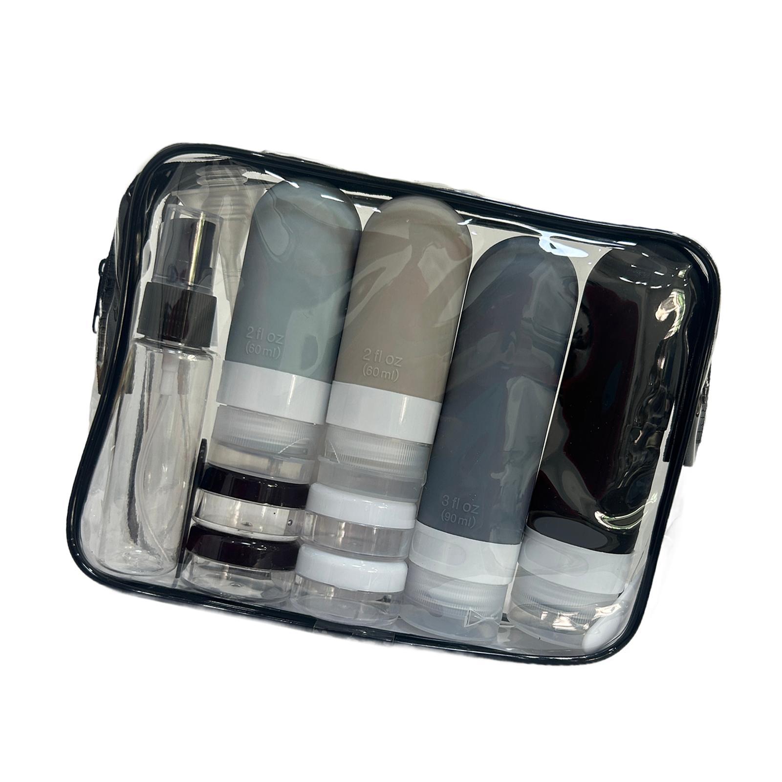 Ioensy - 16 Uds Botellas De Viaje Contenedores Multiusos Para Crema De Ojos Cosméticos Champú Negro