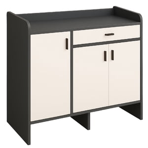 Mundo Online - Zapatero Blackey 3 Puertas Organizador Estante + Cajón 90Cm