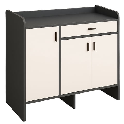 Mundo Online - Zapatero Blackey 3 Puertas Organizador Estante + Cajón 90Cm