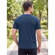 thumbnail image 3 of INSPIRE CHIC Camisetas Henley de Hombre de Manga Corta Casual Elásticas Texturizadas XXL Azul Marino, 3 of 5