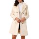 thumbnail image 1 of Abrigo con solapa de piel sintética INSPIRE CHIC para mujer, moda de invierno, abrigos cálidos de doble botonadura, L Beige, 1 of 6