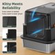 thumbnail image 2 of Caja de arena KittyLetto XL de acero inoxidable negra, 2 of 8