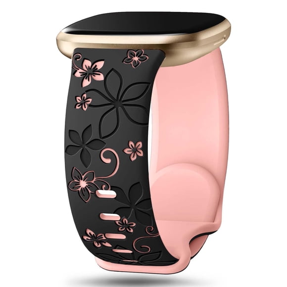 Correa de silicona floral de dos tonos para Fitbit Versa 2 – GeeBerYo