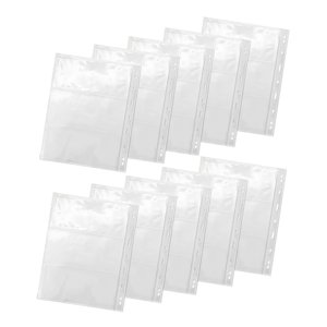 Magideal - Páginas De Divisas Protector, Transparente, Sábanas De Carpeta Insertos De Bolsillo, Soporte De Mangas De Recolección De Colección De Colección Ligera Página De Dinero De 3 Cuadrículas