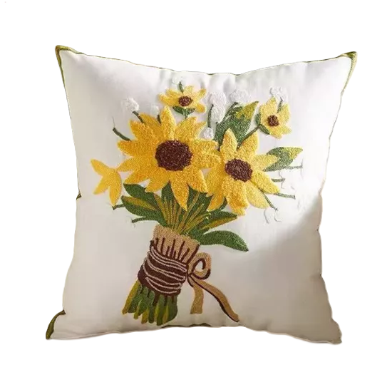 Genérico - Fundas De Cojines Bordadas A Elección 45X45 Diseño 22 Color Blanco