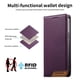 thumbnail image 2 of Funda Tipo Cartera de Cuero Sintético para XIAOMI 15 Bloqueo RFID, con Ranuras para Tarjetas y Bolsillo para Efectivo, Cierre Magnético Fuerte Morado, 2 of 6