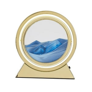 Genérico - Ronda Que Fluye Arena Pintura Luz De La Noche Decoración Pequeña Lámpara De Mesa Usb Azul